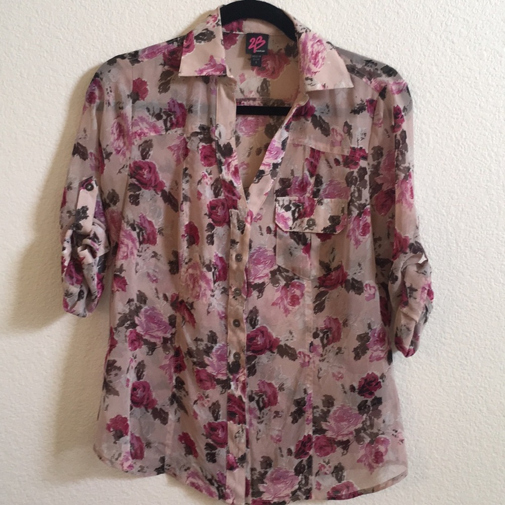 2B Bebe Floral Blouse